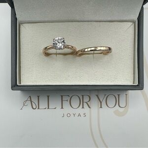 💍 Matching Gold-Filled Engagement & Wedding Ring Set – Size 9